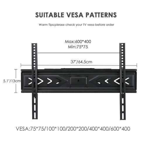 37-70 inch Full Motion TV Wall Mount with Articulating Dual Support 6-Arms Holds up to 88lbs and Max VESA 600 x 400mm