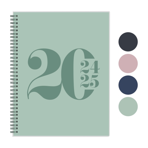 Rileys 2024-2025 18-Month Academic Weekly Planner - Typographic Weekly & Monthly Agenda Planner, Flexible Cover, Notes Pages, Twin-Wire Binding