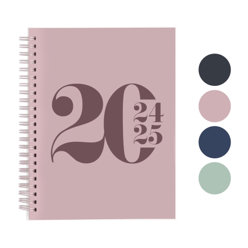 Rileys 2024-2025 18-Month Academic Weekly Planner - Typographic Weekly & Monthly Agenda Planner, Flexible Cover, Notes Pages, Twin-Wire Binding