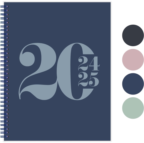 Rileys 2024-2025 18-Month Academic Weekly Planner - Typographic Weekly & Monthly Agenda Planner, Flexible Cover, Notes Pages, Twin-Wire Binding