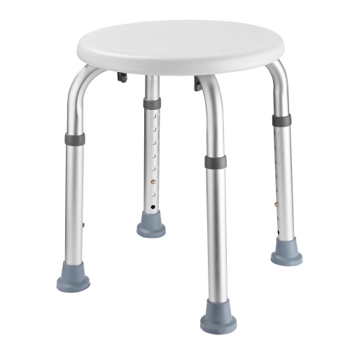 Chaise de douche à hauteur réglable à 8 niveaux, tabouret de douche de bain pour douche intérieure avec pieds en caoutchouc stables, pieds