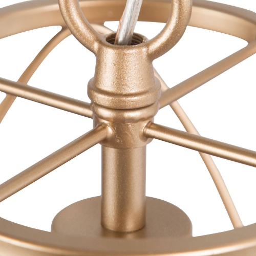 Modern Gold Dining Room Pendant Light, 1-Light Antique Island Pendant Light with Wire Metal Cage