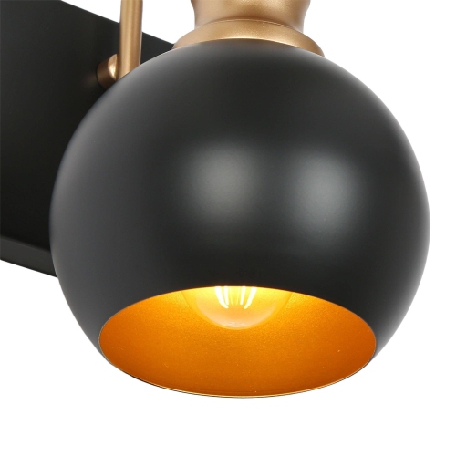 Industrial Black Bathroom Sconce 5.5 in. 1-Light Modern Gold Bathroom Vanity Wall Light