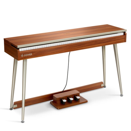 Donner DDP-80 PLUS 88 Key Weighted Wooden Upright Digital Piano with Piano Lid 3-Pedal