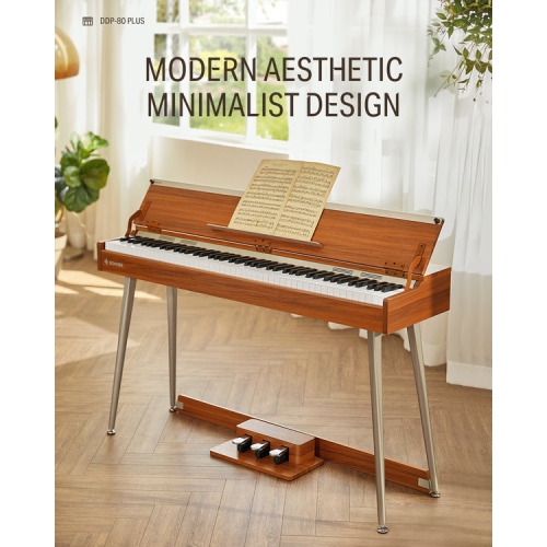 Donner DDP-80 PLUS 88 Key Weighted Wooden Upright Digital Piano with Piano Lid 3-Pedal