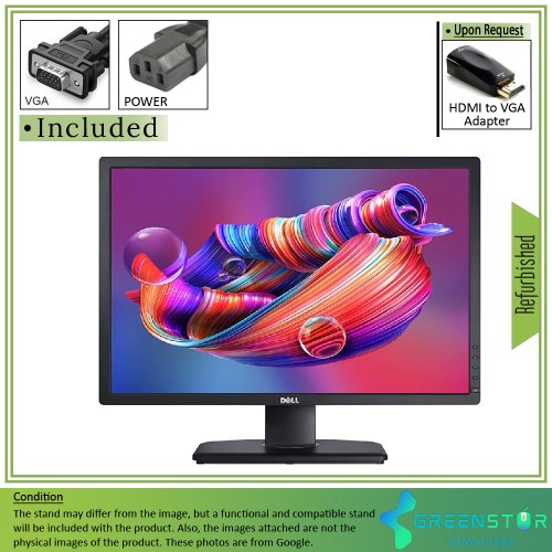 Image 1 of 8.. Refurbished - Dell UltraSharp U2412Mb 24" Widescreen 1920 x 1200 FHD+ LED Backlight LCD IPS Monitor