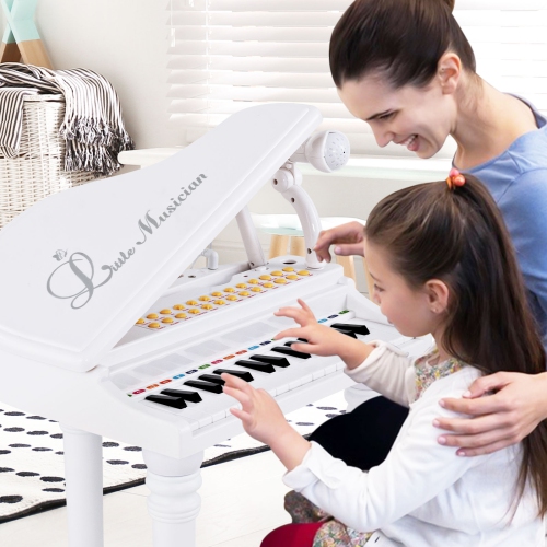 Costway 31 Keys Kids Piano Keyboard Toy Toddler Musical Instrument with Stool & Microphone
