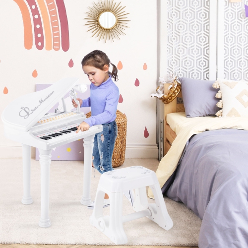 Costway 31 Keys Kids Piano Keyboard Toy Toddler Musical Instrument with Stool & Microphone