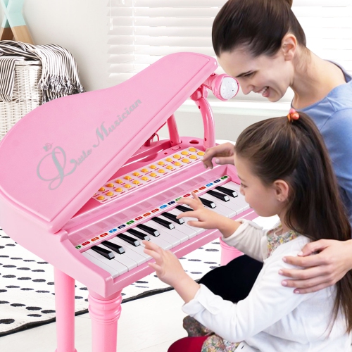 Costway 31 Keys Kids Piano Keyboard Toy Toddler Musical Instrument with Stool & Microphone