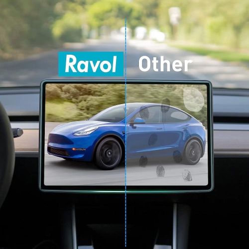 Screen Protector for Tesla Model 3 / Y, Tempered Glass with Easy Alignment Tool for Tesla Model 3 / Y Dashboard Touch Screen - Matte