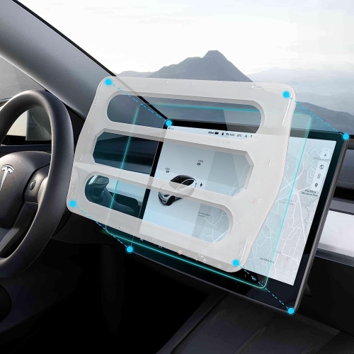 Screen Protector for Tesla Model 3 / Y, Tempered Glass with Easy Alignment Tool for Tesla Model 3 / Y Dashboard Touch Screen - Matte