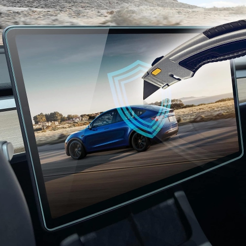 Screen Protector for Tesla Model 3 / Y, Tempered Glass with Easy Alignment Tool for Tesla Model 3 / Y Dashboard Touch Screen - Matte