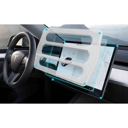 Screen Protector for Tesla Model 3 / Y, Tempered Glass with Easy Alignment Tool for Tesla Model 3 / Y Dashboard Touch Screen - Matte