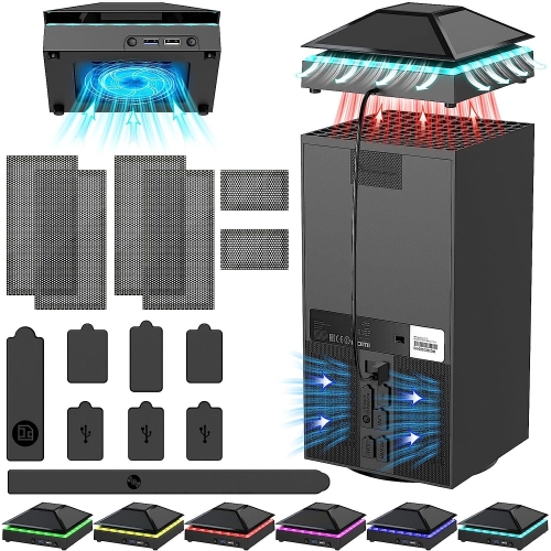 Upgraded Cooling Fan For Xbox Series X With Rgb Color Light Led Strip