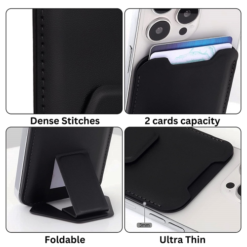 Étui-portefeuille MagSafe avec support pour carte de téléphone étui en cuir magnétique pour dos avec béquille MagSafe pour iPhone 14 13 12 Pro Max