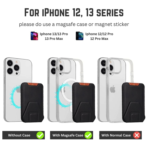 Étui-portefeuille MagSafe avec support pour carte de téléphone étui en cuir magnétique pour dos avec béquille MagSafe pour iPhone 14 13 12 Pro Max