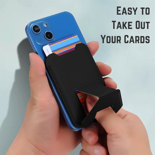 Étui-portefeuille MagSafe avec support pour carte de téléphone étui en cuir magnétique pour dos avec béquille MagSafe pour iPhone 14 13 12 Pro Max