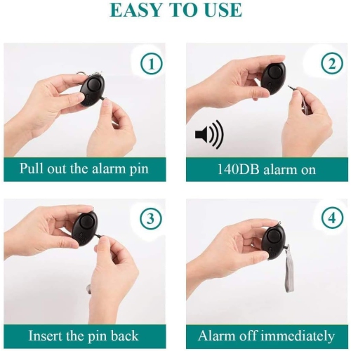 Emergency Personal Alarm, 3 Pack 140DB Personal Siren Keychain with LED Lights, Men, Women, Children, Elderly Emergency Security Alarm