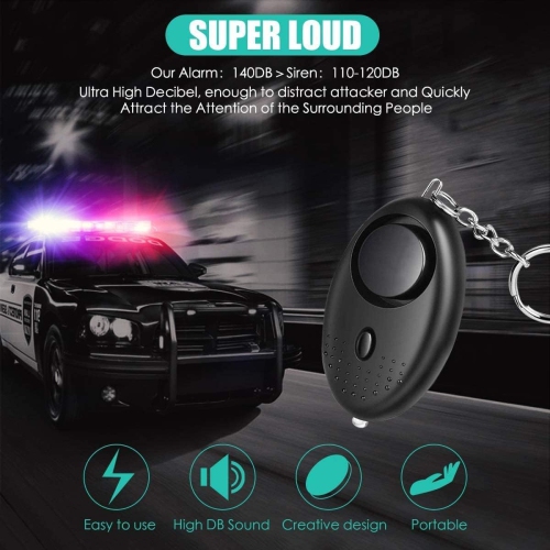 Emergency Personal Alarm, 3 Pack 140DB Personal Siren Keychain with LED Lights, Men, Women, Children, Elderly Emergency Security Alarm