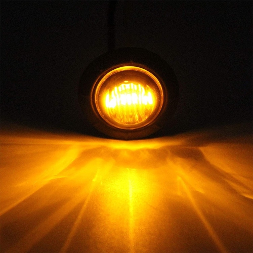 10PCS 3/4" Round LED Side Marker Lights,12V Waterproof 3SMD LED Clearance Light, Front Rear Indicator, Grommet Mount Signal light for Truck RV Pickup