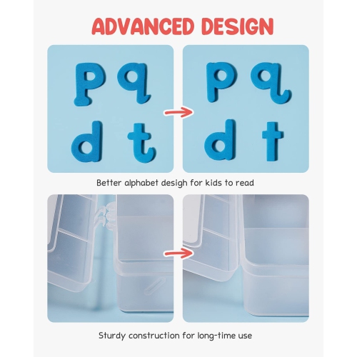 Classroom Magnetic Letters Kit 234 Pcs with Double-Side Magnet Board - Foam Alphabet Letters for Kids Spelling and Learning