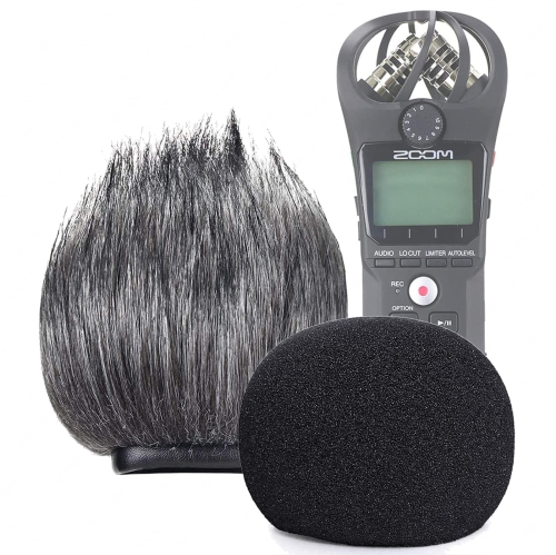 HLD  Foam Pop Filter & Furry Windscreen Muff for Zoom H1N & H1 Handy Recorder, Outdoor Deadcat And Indoor Foam Cover Wind Shiled 2 Pack