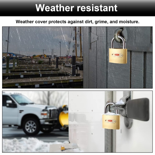 Solid Brass Padlock, 1 Pcs Padlock with Keys, 38mm Locker Padlock with 3 Keys for School, Gym Locker, Garage, Luggage, Shed, Yard