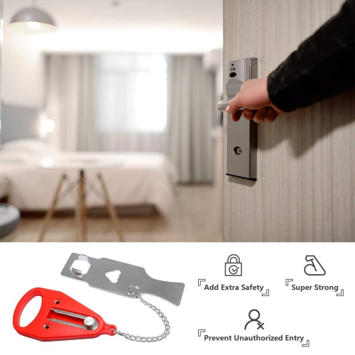 Portable Door Lock for Home and Travel Safety, Travel Lock, Airbnb Lock, Childproof Security Lock, Suitable for Home, Hotel, School, Apartment etc.
