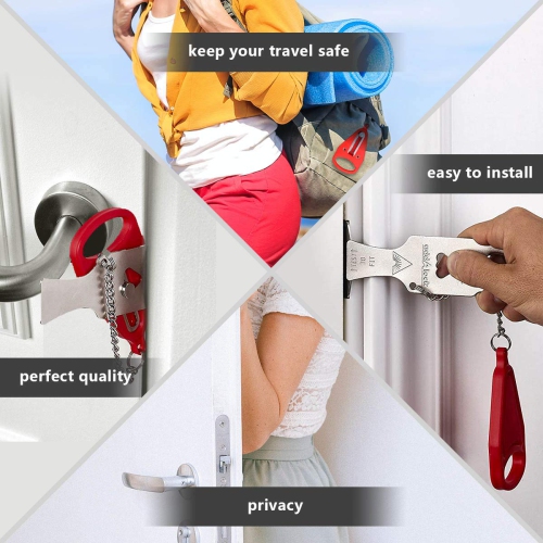 Portable Door Lock for Home and Travel Safety, Travel Lock, Airbnb Lock, Childproof Security Lock, Suitable for Home, Hotel, School, Apartment etc.
