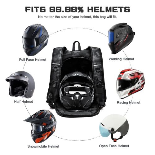 Motorcycle Backpacks for Men Waterproof Helmet Backpack, Motorcycle Accessories, Laptop Bags, Travel Backpacks School Bags