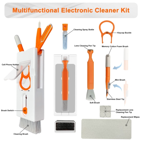 11 in 1 Electronic Cleaner Kit, Keyboard Cleaner Kit, Cleaning Pen for Airpods Pro, Screen Cleaner, Multifunctional Cleaning Kits Fit for Keyboards,