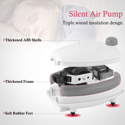 80GPH Aquarium Air Pump, 3W Silent Adjustable Aquarium Bubbler, Powerful Oxygen Pump for Fish and Turtle Tank up to 120 Gallon