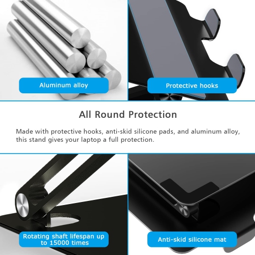 Laptop Stand for Desk, Ergonomic Aluminum Alloy Laptop Holder Adjustable Height Computer Stand Notebook Riser Compatible with MacBook Pro Air, Dell,