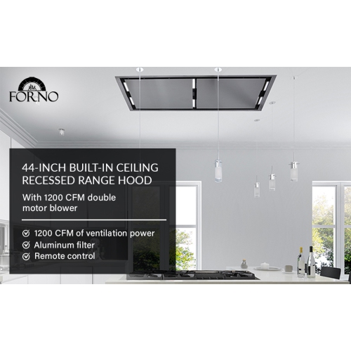 Forno Arezzo 44-inch Ceiling Mount Range Hood in Stainless Steel