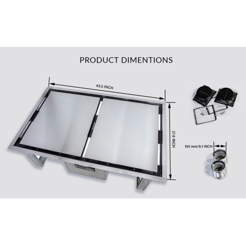 Forno Arezzo 44-inch Ceiling Mount Range Hood in Stainless Steel