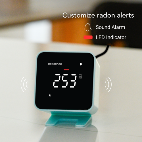 Ecosense EB100B EcoBlu, Home Radon Detector, Captures & Displays Results Every 10 Minutes, Short & Long-Term Continuous Monitoring, Easy to Use