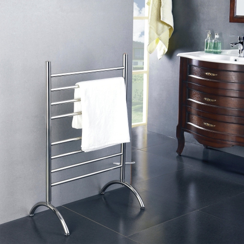 WarmlyYours Barcelona Electric Towel Warmer, 24"W x 37"H x 15.5"D, Brushed, Plug-in