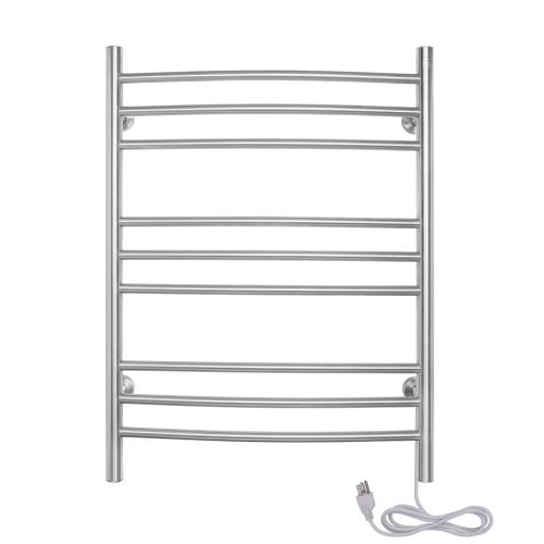 WarmlyYours Riviera Electric Towel Warmer 24"W x 32"H x 6.1"D, Brushed, Hardwired or Plug-in