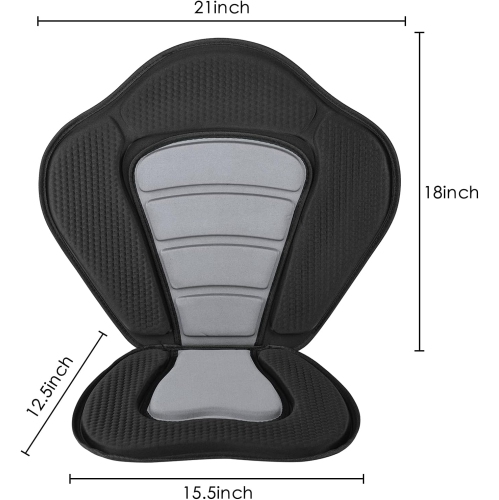 Siège de kayak rembourré WINGOMART pour planche à rame avec sac de rangement, canot, bateau de pêche et coussins réglables de kayak - taille