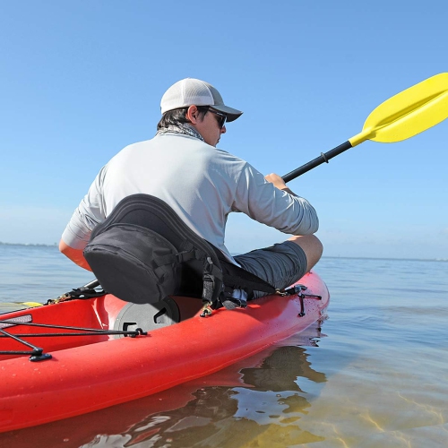 Siège de kayak rembourré WINGOMART pour planche à rame avec sac de rangement, canot, bateau de pêche et coussins réglables de kayak - taille