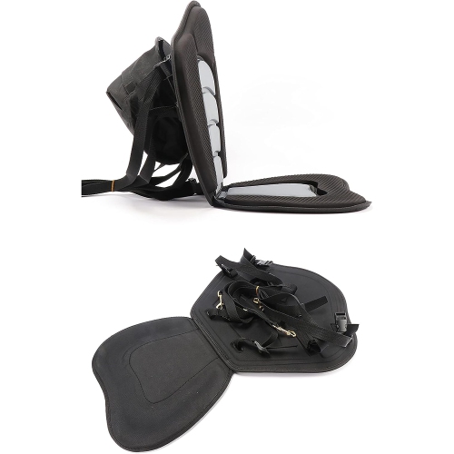 Siège de kayak rembourré WINGOMART pour planche à rame avec sac de rangement, canot, bateau de pêche et coussins réglables de kayak - taille
