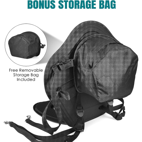Siège de kayak rembourré WINGOMART pour planche à rame avec sac de rangement, canot, bateau de pêche et coussins réglables de kayak - taille