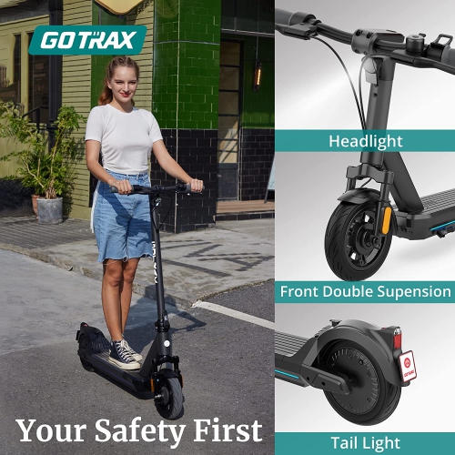 GOTRAX G6 Electric Scooter - 10" Pneumatic Tires, 72 km Max Range, 32 km/h Top Speed, 500W Motor, 6 Hour Charge Time, Auto Cruise Control, Foldable
