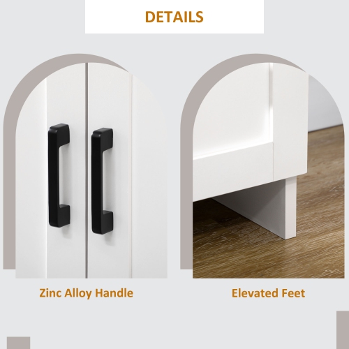 HOMCOM – Buffet moderne avec rangement, armoire étroite de 35 po, armoire de rangement de cuisine avec 3 portes Shaker et tablettes ajustables,