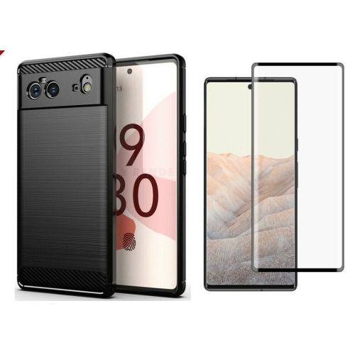 SuperShield Case for Google Pixel 6 Pro Case, with Google Pixel 6 Pro Screen Protector.[3 in 1] Scratch Resistant Carbon Fiber Cover + 9H Tempered