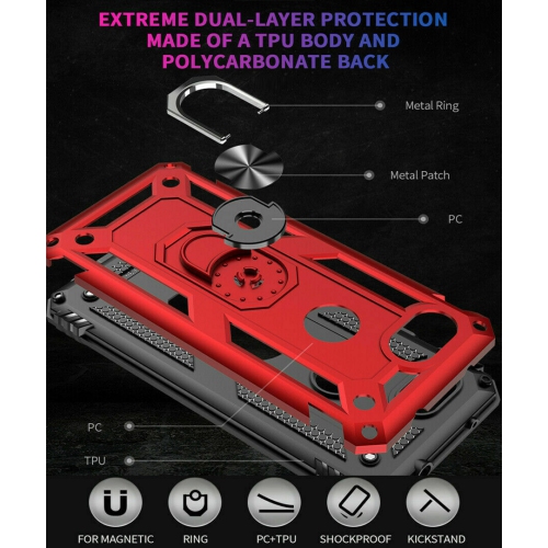 for Google Pixel 6 Case Ring Holder Magnet, Military Grade Google Pixel 6 Phone Case Shockproof Cover Black 360° Adjustable Metal Stand