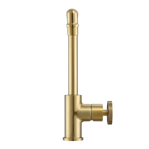 Ancona Urban Round Wheel Handle 1-Hole Bathroom Faucet in Brushed Champagne Gold