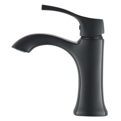 Ancona Morgan Single Lever 1-Hole Bathroom Faucet in Matte Black