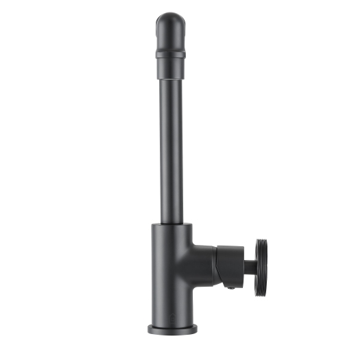 Ancona Urban Round Wheel Handle 1-Hole Bathroom Faucet in Matte Black