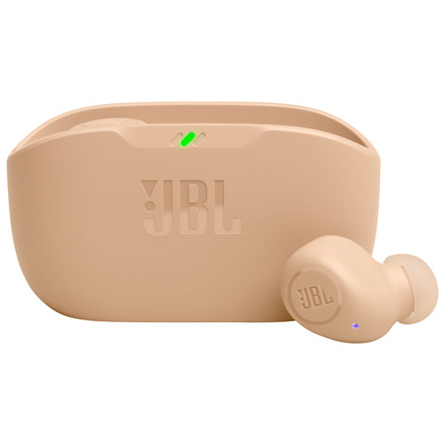 Écouteurs boutons 100 % sans fil à isolation sonore Vibe Buds de JBL - Beige